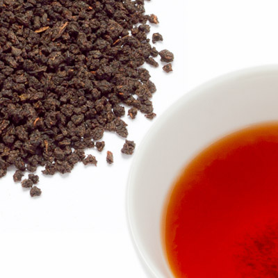 アーリーモーニングティーの水色・茶葉
